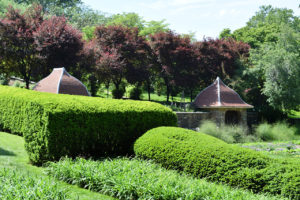 hedges overlooking kitchen and cutting gardens at Dumbarton Oaks, located in Washington, D.C.