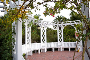 rose garden arbor at the LA Arboretum & Botanic Garden in Arcadia, California.