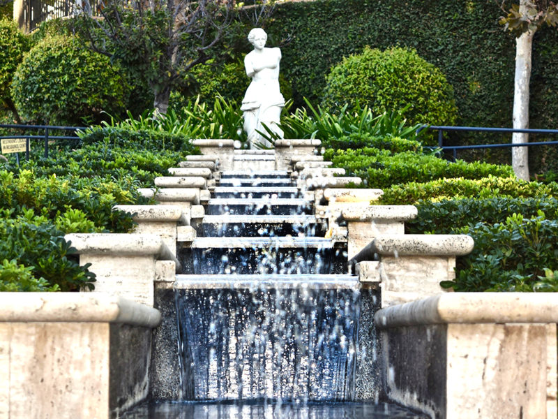 authentic chain fountain in the Italian Garden at the Gardens of the World in Thousand Oaks, California.