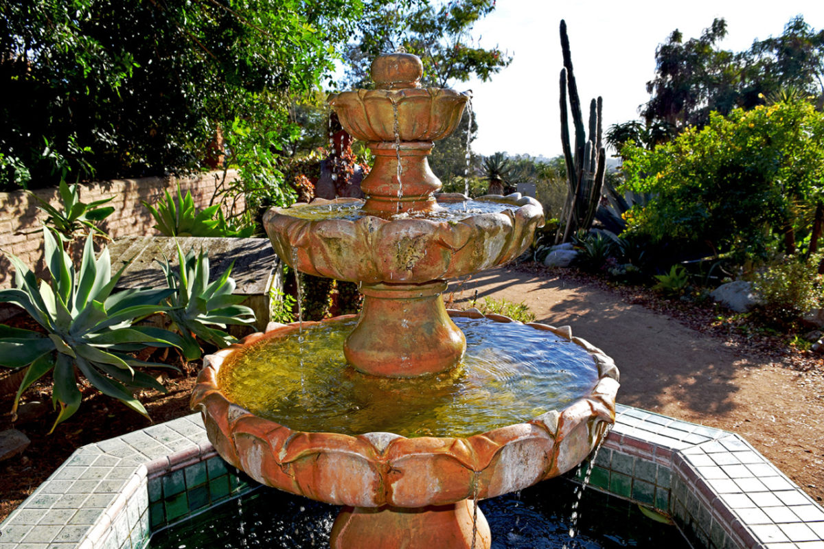 fountain at San Diego Botanic Garden in Encinitas, California