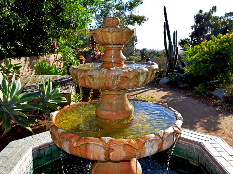 fountain at San Diego Botanic Garden in Encinitas, California