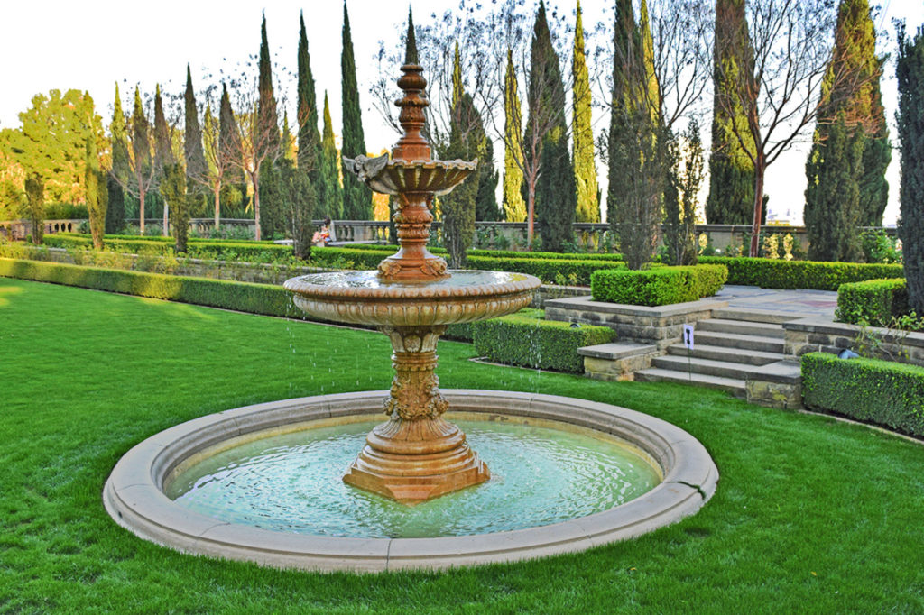 fountain in Greystone Mansion & Gardens in Beverly Hills