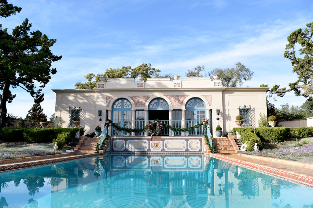 pool house at Virginia Robinson Gardens in Beverly Hills, California