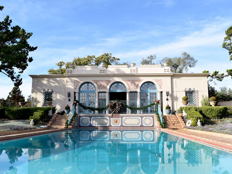 pool house at Virginia Robinson Gardens in Beverly Hills, California